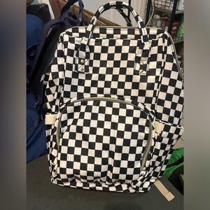 Checkered baby backpack